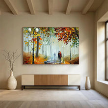 Load image into Gallery viewer, “Autumn Stroll in the Park” - Romantic Forest Path Abstract Acrylic, Perfect for Dining Room and Couple’s Bedroom DLZ225
