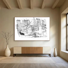 Load image into Gallery viewer, Hand - painted Massive Black and White Abstract Strokes Acrylic Art for Modern Home Offices LargeART1788
