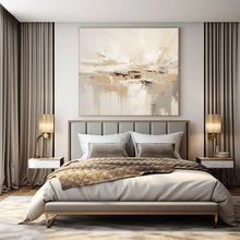 Load image into Gallery viewer, Beige &amp; White Textured Abstract Painting, Ideal for Minimalist Living Room &amp; Serene Bedroom LargeART1344
