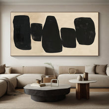 Load image into Gallery viewer, Massive Stacked Black Shapes Abstract Acrylic for Contemporary Hallway LargeART0276
