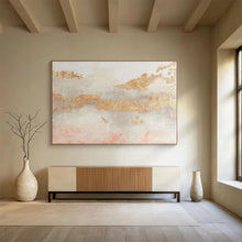 Load image into Gallery viewer, Gold - Accented Abstract Landscape Painting On Canvas DKH440
