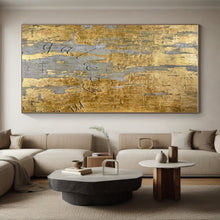 Load image into Gallery viewer, Gold - Gray Textured “Gallery” Art for High - End Art Gallery &amp; Sophisticated Office LargeART0888

