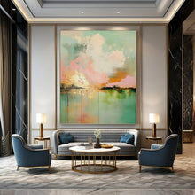 Load image into Gallery viewer, “Pastel Sky - Water Abstract” Abstract Painting on Canvas, Serene Wall Art DKH994
