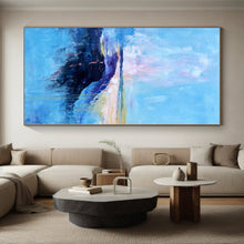Load image into Gallery viewer, Massive Blue - Toned Coastal Abstract Acrylic for Beachfront Villa Bedroom &amp; Relaxing Spa Lounge LargeART0326
