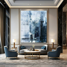 Load image into Gallery viewer, Blue - Gray Textured Abstract Painting - Ideal for Loft &amp; Office Decor LargeART2343
