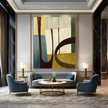 Load image into Gallery viewer, “Geometric Harmony” Abstract Shapes Painting on Canvas, Modern Minimalist Art DKH949
