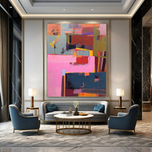 Load image into Gallery viewer, Vibrant Blocks - Colorful Geometric Abstract Acrylic Art, Great for Contemporary Dining Areas and Creative Studios DTP032
