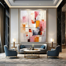 Load image into Gallery viewer, Pink &amp; Orange Abstract Composition, Fit for Bohemian Bedroom &amp; Vibrant Lounge LargeART2278

