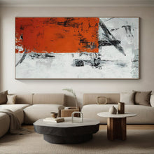 Load image into Gallery viewer, Oversized Rustic Orange - Gray Abstract Acrylic for Farmhouse Kitchen &amp; Industrial - Style Café LargeART0332
