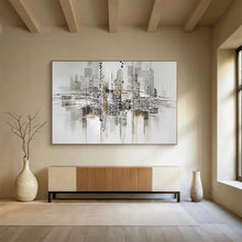 Load image into Gallery viewer, Monochrome Cityscape - Urban Living Room Art LargeART1551
