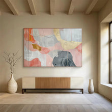Load image into Gallery viewer, Hand - painted Large - sized Pink and Gray Abstract Shapes Acrylic Art for Contemporary Art Galleries LargeART1761
