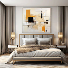 Load image into Gallery viewer, Orange &amp; Black Geometric Abstract Painting, Perfect for Bold Home Office &amp; Stylish Dining Room LargeART1461
