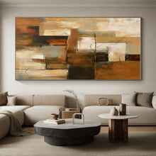 Load image into Gallery viewer, Earthy Toned Abstract Blocks Acrylic Art - Great for Rustic - style Kitchen &amp; Mid - century Modern Lounge LargeART0600

