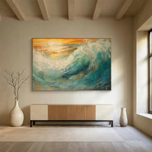 Load image into Gallery viewer, Hand - painted Generous - sized Powerful Ocean Wave Acrylic Art for Bold Living Rooms LargeART1801
