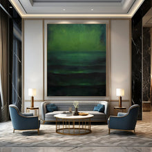 Load image into Gallery viewer, “Deep Green Layers” - Dark Green Abstract Art on Canvas DKH1189
