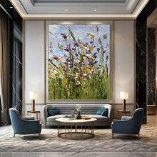 Load image into Gallery viewer, “Vibrant Wildflowers” Abstract Impasto Floral Painting on Canvas, Lively Decor DKH947
