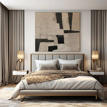 Load image into Gallery viewer, Black - White Geometric Abstract Acrylic Art, Perfect for Dining Area &amp; Modern Hallway LargeART0985
