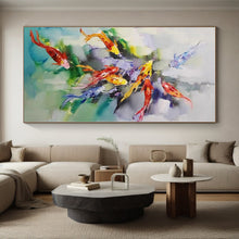 Load image into Gallery viewer, Large - Scale Colorful Koi Fish Abstract Acrylic Art for Dining Room &amp; Asian - Inspired Home LargeART0432
