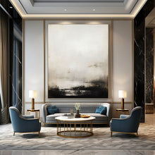Load image into Gallery viewer, “Monochrome Misty Abstraction” - Minimalist Abstract Art on Canvas DKH1498
