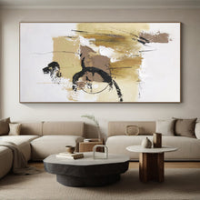 Load image into Gallery viewer, Large - Format Beige - Black Abstract Art for Industrial Loft &amp; Creative Office LargeART0500
