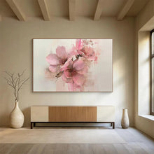 Load image into Gallery viewer, Hand - painted Large - Scale Soft Pink Floral Bouquet Acrylic Art for Romantic Bedroom Decor LargeART1754
