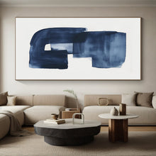 Load image into Gallery viewer, Custom Large Blue Brushstroke Art - Great for Nautical - Themed Nursery &amp; Coastal Office LargeART0749
