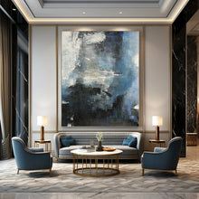 Load image into Gallery viewer, Abstract Painting, Monochromatic Blue - Gray Fusion - Suits Dining Room &amp; Hallway LargeART2335
