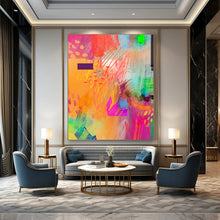 Load image into Gallery viewer, Vivid Color Explosion Abstract Art, Perfect for Modern Playroom &amp; Trendy Café LargeART2004
