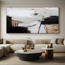 Load image into Gallery viewer, Oversized Black - White Minimalist Abstract Acrylic Art for Office Wall Display LargeART0255
