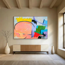 Load image into Gallery viewer, Hand - painted Large - sized Pastel Geometric Abstract Acrylic Art for Charming Living Rooms LargeART1810

