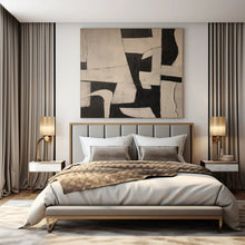 Load image into Gallery viewer, Hand - painted Oversized Black - White Geometric Abstract Acrylic Art for Modern Offices LargeART0125
