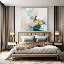 Load image into Gallery viewer, Pastel &amp; Gold Abstract Canvas Painting, Ideal for Scandinavian - Style Bedroom &amp; Light - Filled Café LargeART1282
