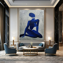 Load image into Gallery viewer, Abstract Painting, Blue &amp; Gray, Figurative Art for Meditation Room &amp; Gallery LargeART2165
