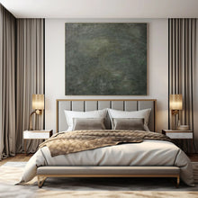 Load image into Gallery viewer, Large - Format Hand - painted Dark Green Textured Acrylic Art for Dramatic Dining Rooms LargeART0143
