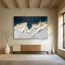 Load image into Gallery viewer, Hand - painted Large - Scale Textured Ocean Waves Acrylic Art for Nautical - Themed Dining Rooms LargeART1749
