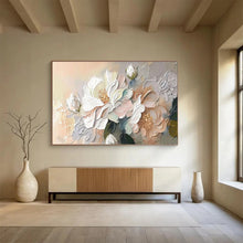 Load image into Gallery viewer, Impasto Floral Abstract Painting on Canvas - “Soft Petals” DKH713
