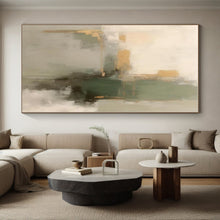 Load image into Gallery viewer, Large - Scale Green - Gold - Gray Abstract Art for Modern Living Room &amp; Artistic Office LargeART0524
