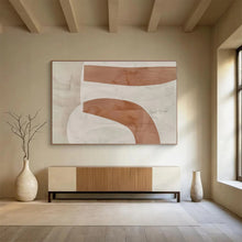 Load image into Gallery viewer, Abstract Painting on Canvas: Beige - and - Brown Curved Forms - “Warm Flow” DKH588
