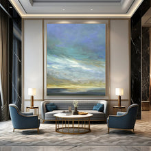 Load image into Gallery viewer, “Dreamy Sky Horizons” Abstract Cloudscape Painting on Canvas, Soothing Wall Art DKH954
