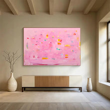 Load image into Gallery viewer, Pink - Based Colorful Abstract Painting for Girls&#39; Bedroom &amp; Trendy Café DKH051
