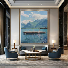 Load image into Gallery viewer, Blue &amp; Green Scenic Abstract Art, Perfect for Nature - Lover’s Living Room &amp; Vacation Home LargeART2119

