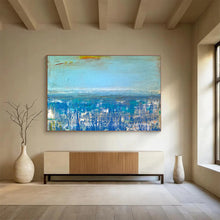 Load image into Gallery viewer, Blue - Toned Abstract Sea Painting On Canvas DKH389
