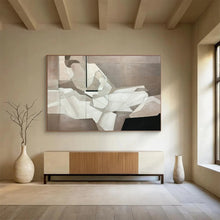 Load image into Gallery viewer, Geometric Gray - White Abstract Painting On Canvas DKH350
