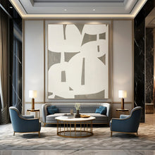 Load image into Gallery viewer, “Grey and White Silence” - Minimalist Shape Art, Ideal for Modern Hallway Style, Abstract Painting on Canvas DKH1075
