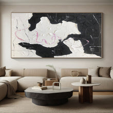 Load image into Gallery viewer, Custom Large Black, White, and Pink Textured Art - Great for Edgy Bedroom &amp; Avant - Garde Café LargeART0773

