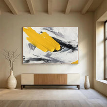 Load image into Gallery viewer, Bold Yellow &amp; Grey Abstract - Energetic Living Room Art LargeART1509
