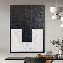 Load image into Gallery viewer, Black &amp; White Minimalist Form Acrylic Art, Great for Scandinavian - Style Home &amp; Serene Meditation Space LargeART1077
