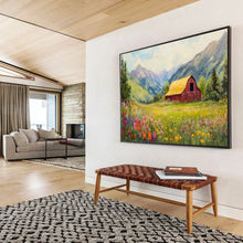 Load image into Gallery viewer, Idyllic Landscape Abstract Painting on Canvas - “Mountain Meadow Bliss” DKH727
