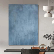 Load image into Gallery viewer, Large - Scale Hand - painted Blue Textured Monochrome Art for Serene Bedrooms LargeART0158
