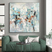 Load image into Gallery viewer, Blue - Gray Abstract Mix Art for Minimalist Bedroom &amp; Calming Study LargeART0890

